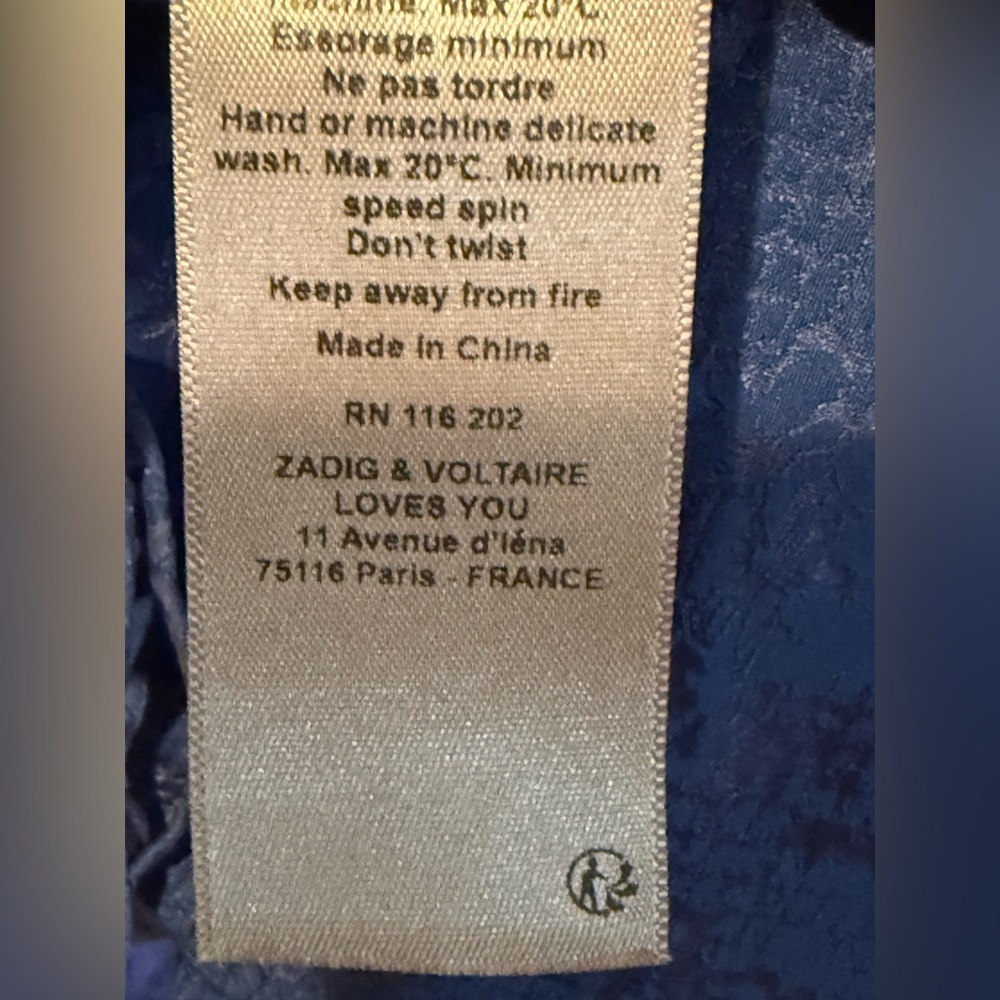 Zadig & Voltaire Blue Python Print Tie Hem Silk B… - image 8